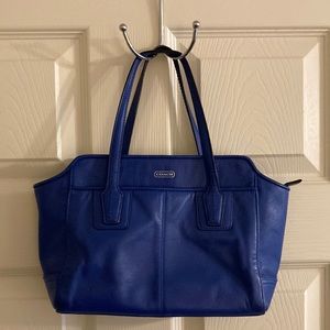 Royal blue coach leather purse